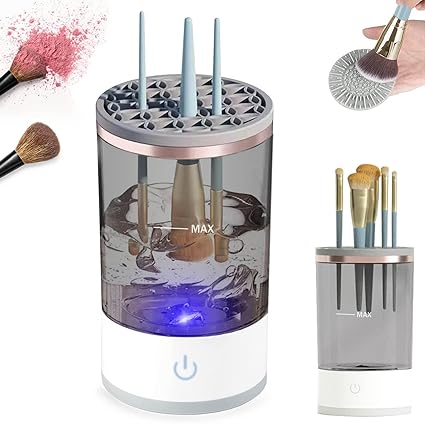 Automatic Electric Makeup Brush Cleaner & Holder - Effortless Cleaning & Drying Machine