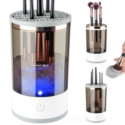 Automatic Electric Makeup Brush Cleaner & Holder - Effortless Cleaning & Drying Machine