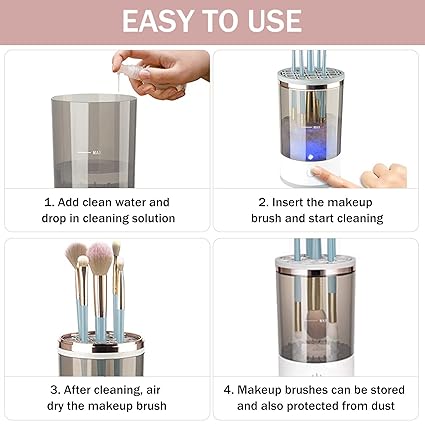 Automatic Electric Makeup Brush Cleaner & Holder - Effortless Cleaning & Drying Machine