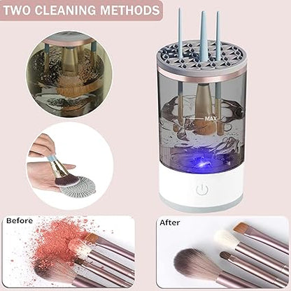 Automatic Electric Makeup Brush Cleaner & Holder - Effortless Cleaning & Drying Machine