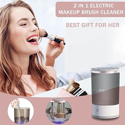 Automatic Electric Makeup Brush Cleaner & Holder - Effortless Cleaning & Drying Machine