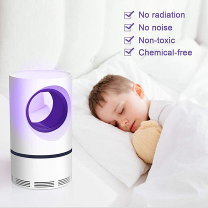 Chemical-Free UV Mosquito Killer Lamp - Silent, Non-Toxic - Safe for Kids & Pets - USB-Powered, and Easy to Clean